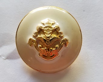 Botones vintage de metal dorado con esmaltado exterior crudo, 36L - 7/8" - 22 mm B267