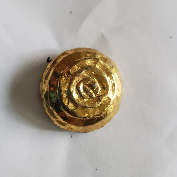 Round Metal Gold Color Dome Shape Flower Center - Shank Back Vintage Buttons 30L - 3/4" - 19mm Craft Clothing Jewelry Sewing Knit (B203)