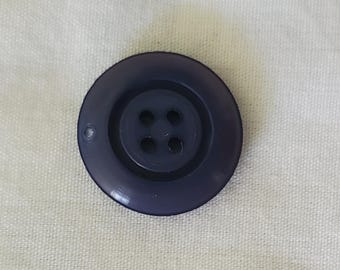 12 Plastic Navy Blue 4 Hole Vintage Buttons 30L - 3/4 inch - 19mm (B14)