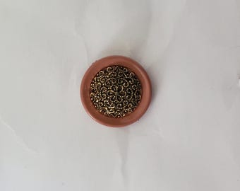 12 Vintage Rose Filigree Gold Tone Dome Shank Buttons 28L - 11/16" (B77)