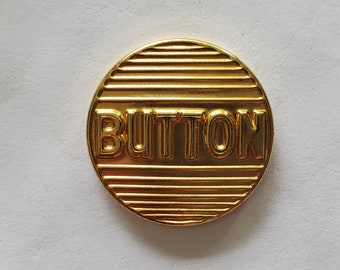 Metal "Button" Imprint Shank Back Vintage Buttons 24L - 5/8" - 16mm  (B337C)