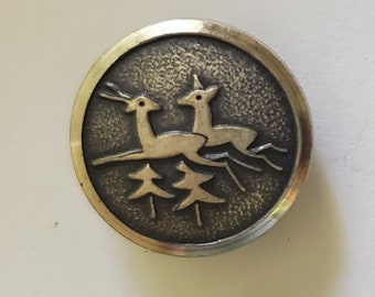 Botones antiguos de metal fundido con acabado peltre de ciervo escandinavo, 30 unidades, 19 mm (B119)