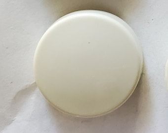 12 botones vintage de plástico blanco de 9,5 mm de grosor, con vástago de 36 mm de largo y 22 mm de diámetro (B211B)