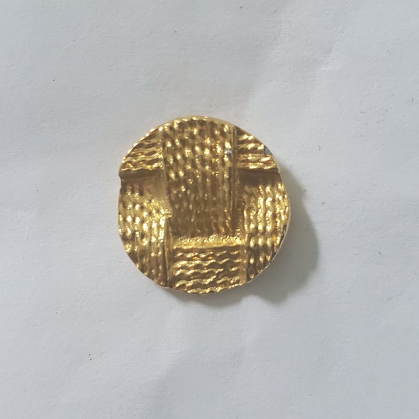 Round Gold Color Metal Woven Shank Back VINTAGE BUTTONS - 30L - 3/4" - 19mm Craft Clothing Jewelry Sewing Knit Crochet (B132A)