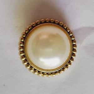 12 Kunstperlen-Goldrand-Schaft-Rücken-Weinlese-Knöpfe 28L - 11/16 "- 18 mm (B263)