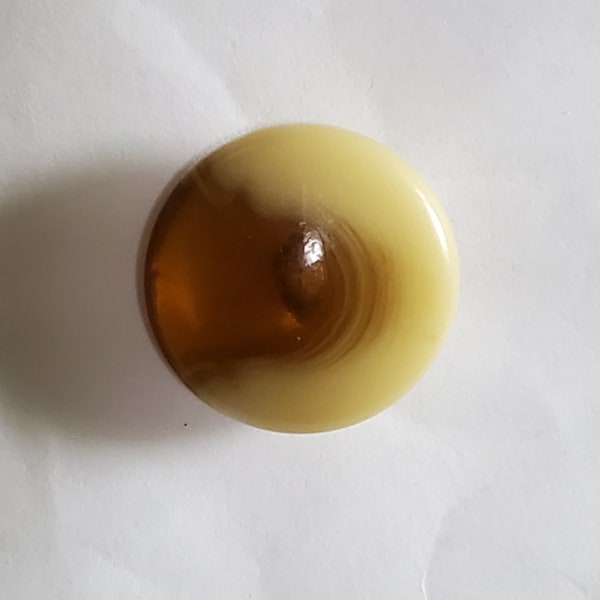 Round Vegetable Ivory & Caramel Color Shank Buttons 30L - 3/4" - 19mm Crafts Sewing Jewelry  (B349B)