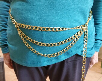 Vintage Gold Metal Link Belt: George Washington Medallion  display picture 3