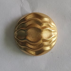 Vintage Matte Gold Metal Dome of Waves Shank Buttons 38L - 15/16" - 24mm (B299)