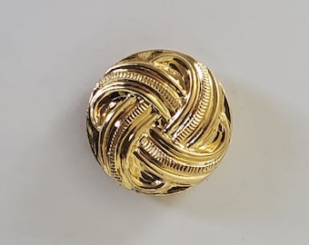 12 Round Metal Gold Color Infinity Knot - Shank Back Vintage Buttons 24L - 5/8 - 16mm Crafts Clothes Jewelry Sewing Knit Crochet ( B377)