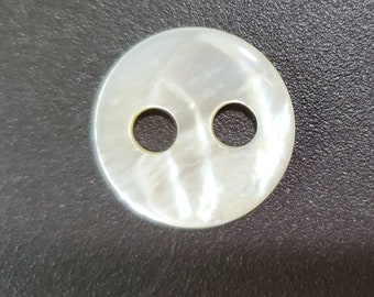 Botones de nácar iridiscente blanco antiguo, 36 L, 22 mm (B42)