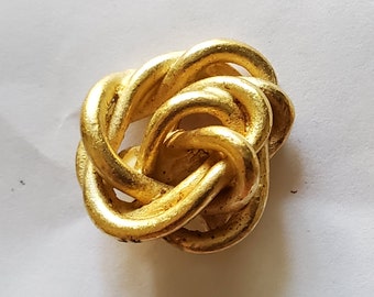 Metal Gold Color Thick Wire Abstract Knot - Shank Back Vintage Buttons 36L - 7/8" - 22mm Craft Clothing Jewelry Sewing Knit Crochet ( B194)