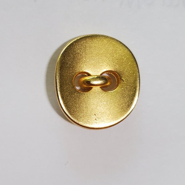 Oval Gold Metal 2 Hole Band Center Concave - Shank Back Vintage Buttons 30L - 3/4" - 19mm (B4)