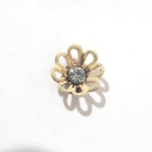 Antike Metall Gelb Mum Strass Mitte Knöpfe 16L - 3/8 "- 9,5 mm (B170C)