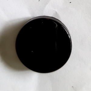 12 botones vintage de plástico negro con vástago grueso de 3/8" (36L - 7/8" - 22 mm) (B211A)