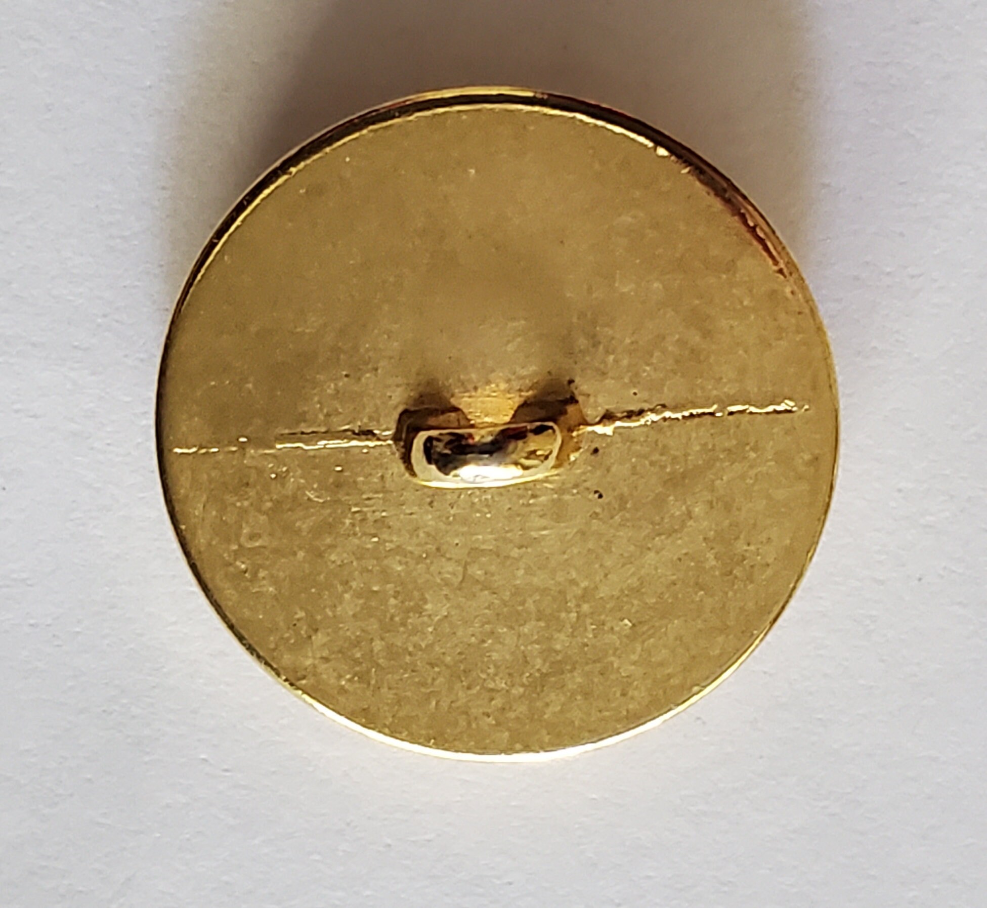 Round Gold Color Metal Plate Crest Center Rope Edge Shank Back Vintage ...