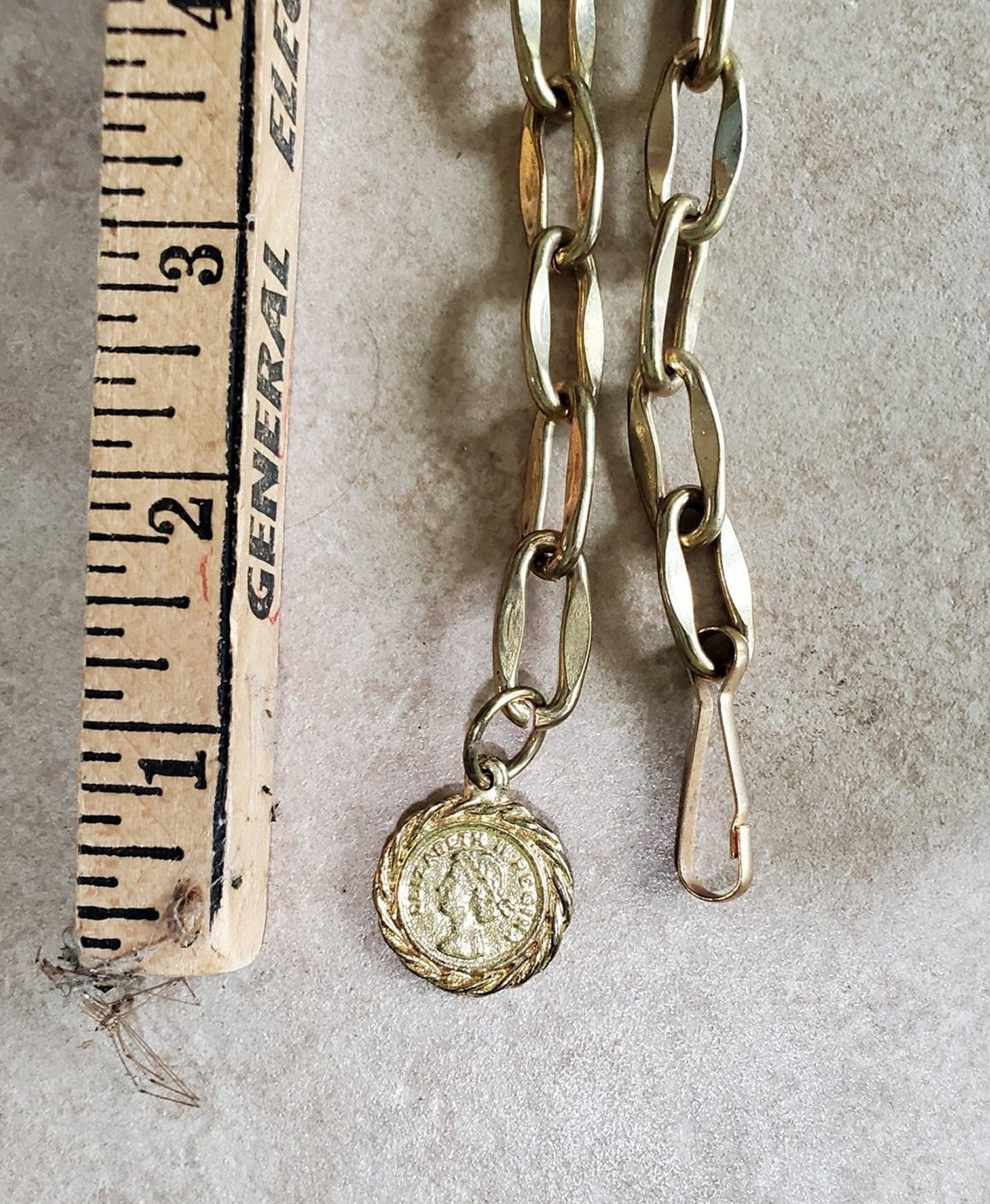 Vintage-Inspired Brass Coin Charm Chain Belt - Gold Tone CHANEL Vintage Medallion Coin Chain Belt | Solitaire  main image 4