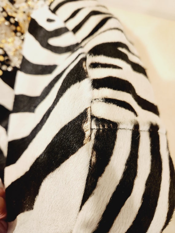 Jimmy Choo Black - White Zebra Print Calf Hair and Leather Jimmy Choo Black - White Zebra Print Calf Hair and Leather