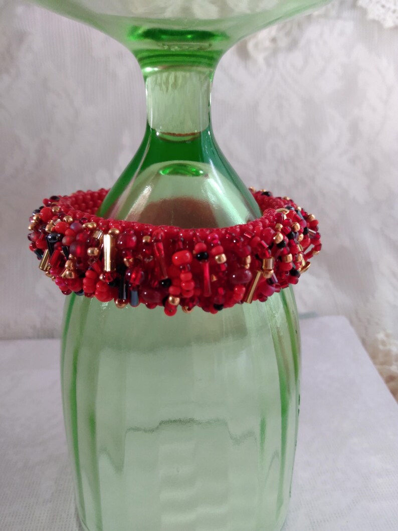 Autumn Fringe Bracelet, Red Seed Bead Mix Jewelry, Brown Bead Mix