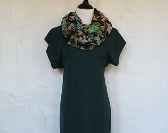 Vintage 1980s Green Shift Dress