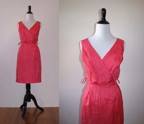 Vintage 1980s Coral Tank Dress | Pink Summer Dres… - image 1