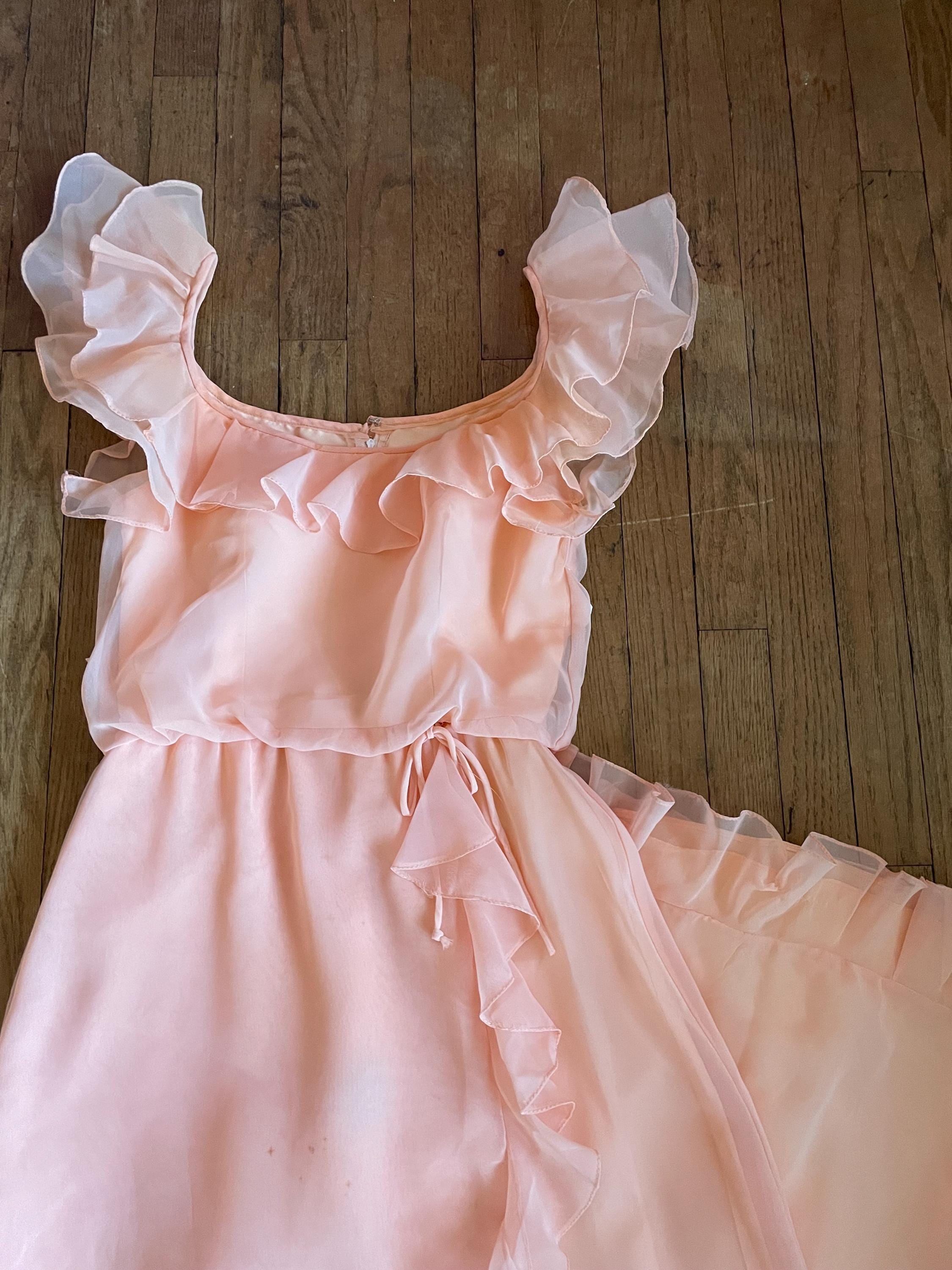 Pastel Peach Bridesmaid Dress - Etsy
