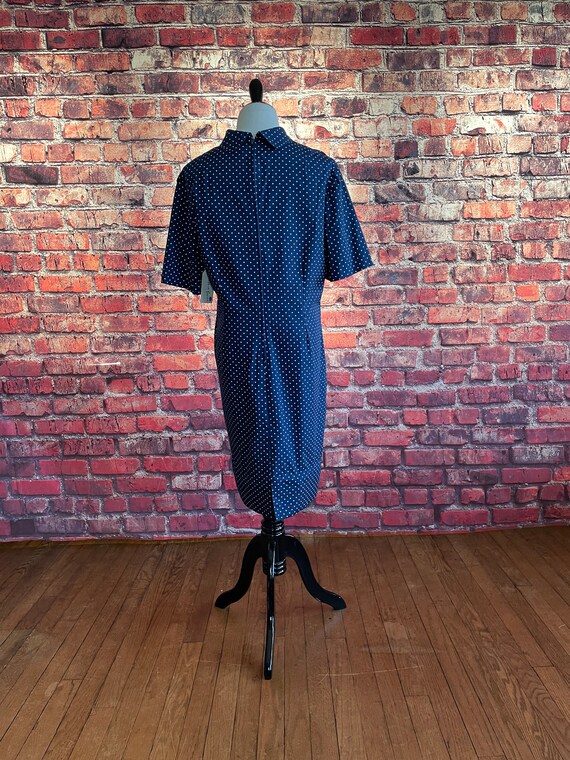 Vintage 1960s Polka Dot Dress | Dark Blue Dress |… - image 9