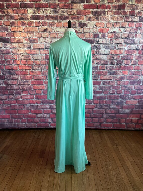 Vintage 1970s Mint Green Maxi | Prom Dress | Form… - image 6