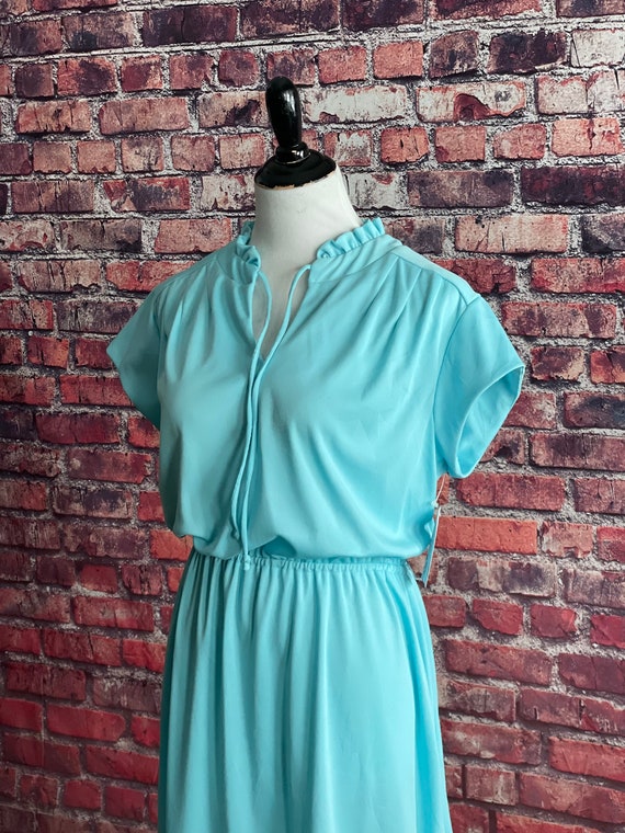Vintage 1970s Blue Dress | Pastel Day Dress | Eas… - image 1
