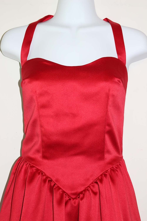 Vintage 1980s Red Halter Dress | Formal Dress | B… - image 5