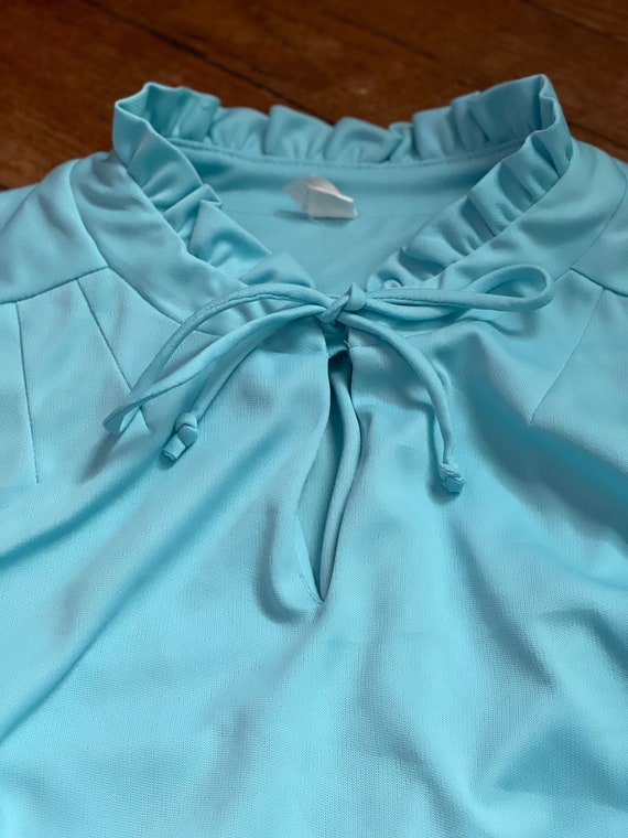 Vintage 1970s Blue Dress | Pastel Day Dress | Eas… - image 4