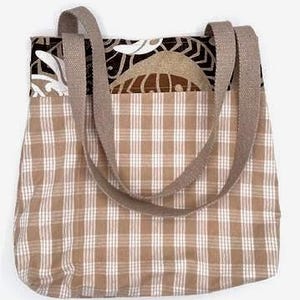Hawaiian Beige Palaka { Hawaiian plaid fabric } Tote Bag
