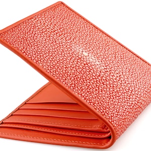 Rochen Leder Geldbörse Tangerine → Rochen Leder Geldbörse → Orange Rochen Leder Geldbörse