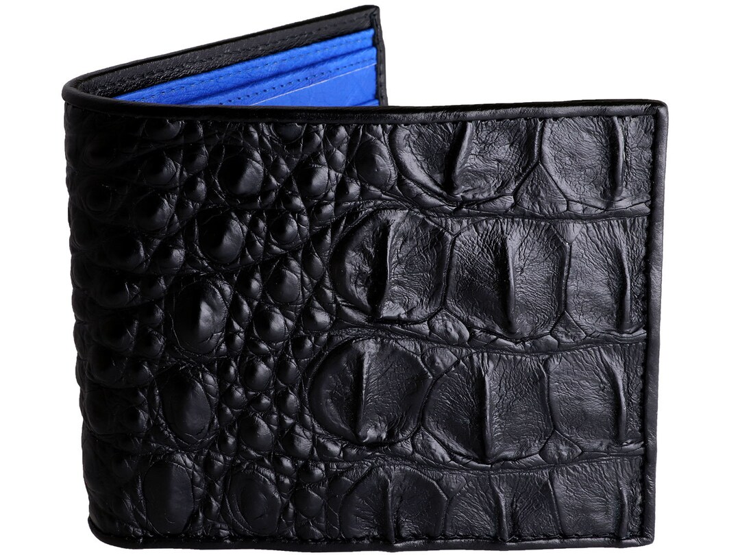 Black Alligator Skin Wallet Real Alligator Leather Wallet Etsy