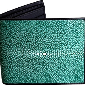 Cartera de piel de raya verde → Cartera de piel de raya auténtica → Cartera de piel de raya verde esmeralda