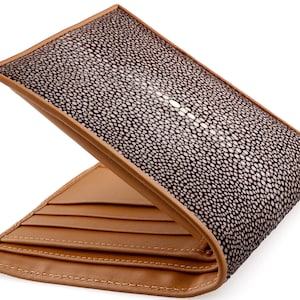 Stingray Wallet in Brown & Tan → Real Sting Ray Skin Wallet → Brown and Tan Stingray Leather Wallet