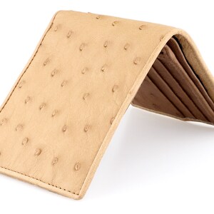 Ostrich Wallet → Genuine Ostrich Leather Wallet → Tan Ostrich Skin ...