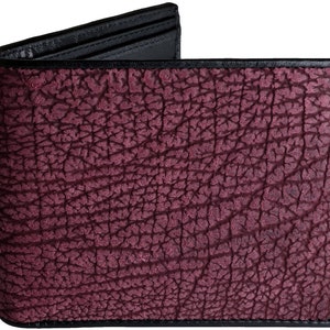 Cartera de piel de tiburón morada → Cartera de piel de tiburón genuina → Cartera de tiburón e interior de piel de becerro negra → Billetera de piel de tiburón