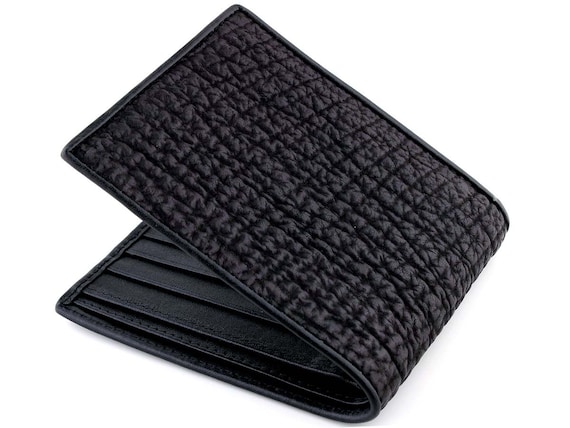Black Shark Skin Wallet → Genuine Sharkskin → Charcoal Shark