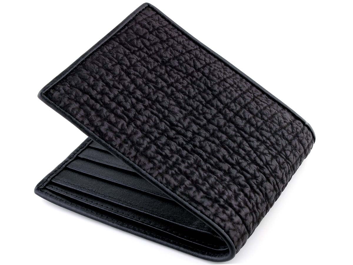 Black Shark Skin Wallet → Genuine Sharkskin → Charcoal Shark