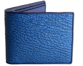 Blue Shark Skin Wallet → Genuine Sharkskin Wallet → Blue Shark Wallet & Matching Blue Interior → Sharkskin Billfold