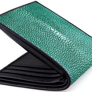Green Stingray Wallet → Real Stingray Leather Wallet → Emerald Green Sting Ray Skin Wallet