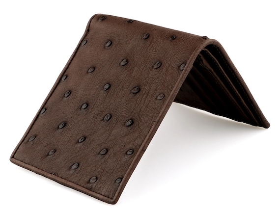 Black Money Clip Genuine Ostrich Skin Mens Wallet Protected Wallet Luxury  Gift