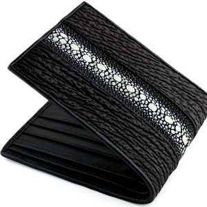 Sharkskin Stingray Wallet → Real Stingray Shark Skin Wallet→ Black Stingray & Shark Wallet