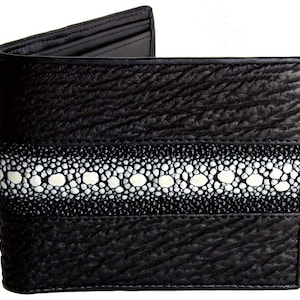 Sharkskin Stingray Wallet → Real Stingray Shark Skin Wallet→ Black Stingray & Shark Wallet