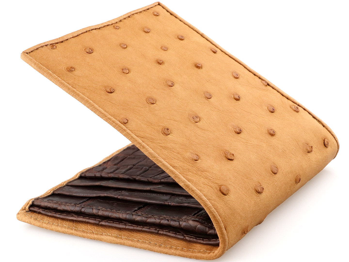 Ostrich Skin Wallet Mens Leather Wallet