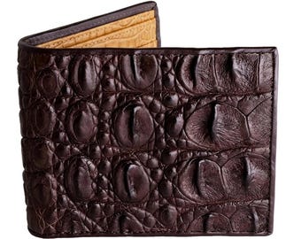 Brown Alligator Skin Wallet → Real Alligator Leather & Tan Gator Inside → Men's Exotic Wallets
