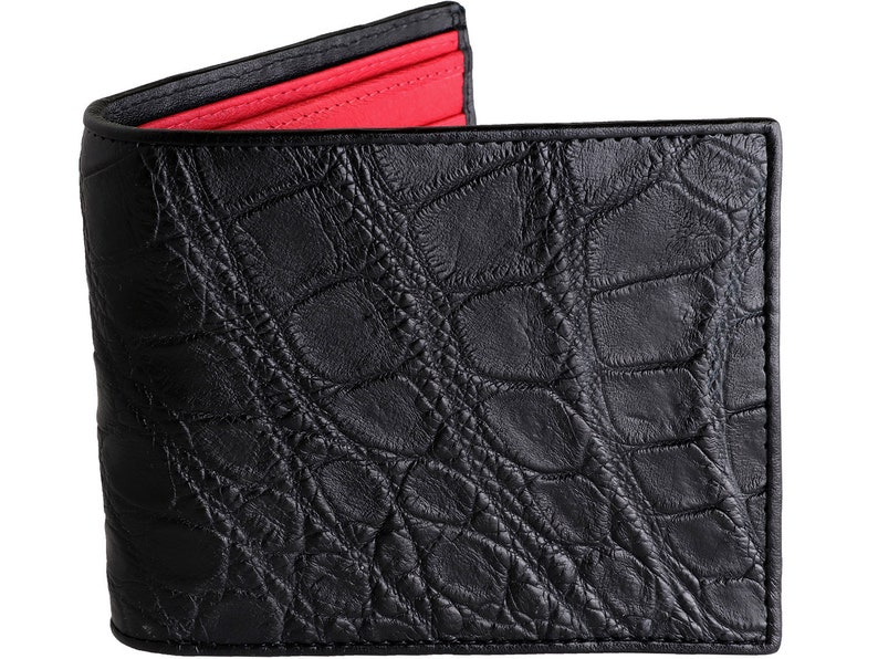 Black Alligator Skin Wallet Real Alligator Leather Wallet Etsy