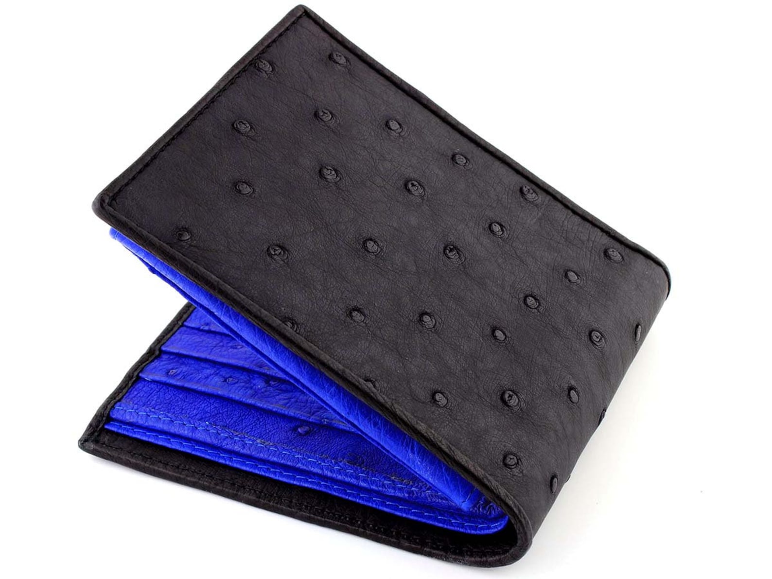 Ostrich Wallet Genuine Ostrich Leather Wallet Black Etsy