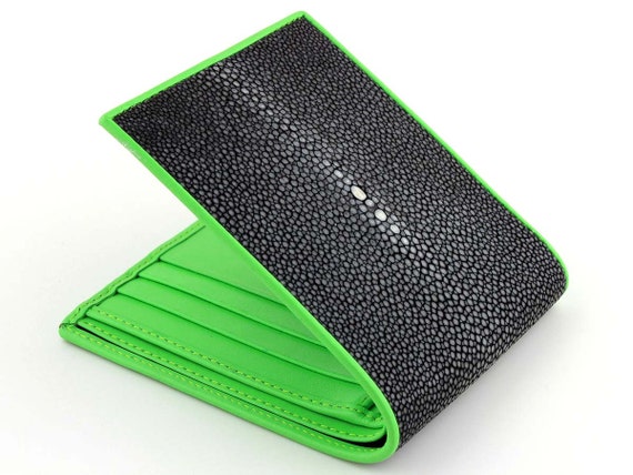 Genuine Stingray Wallets Skin Leather Bifold Money Clip Black Blue Men/'s Wallets