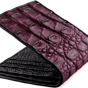 Alligator Wallet → Purple Alligator Leather Wallet → Black Cherry Alligator Wallet & Alligator Interior